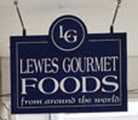 Lewes themed bags, dish towels and pillows